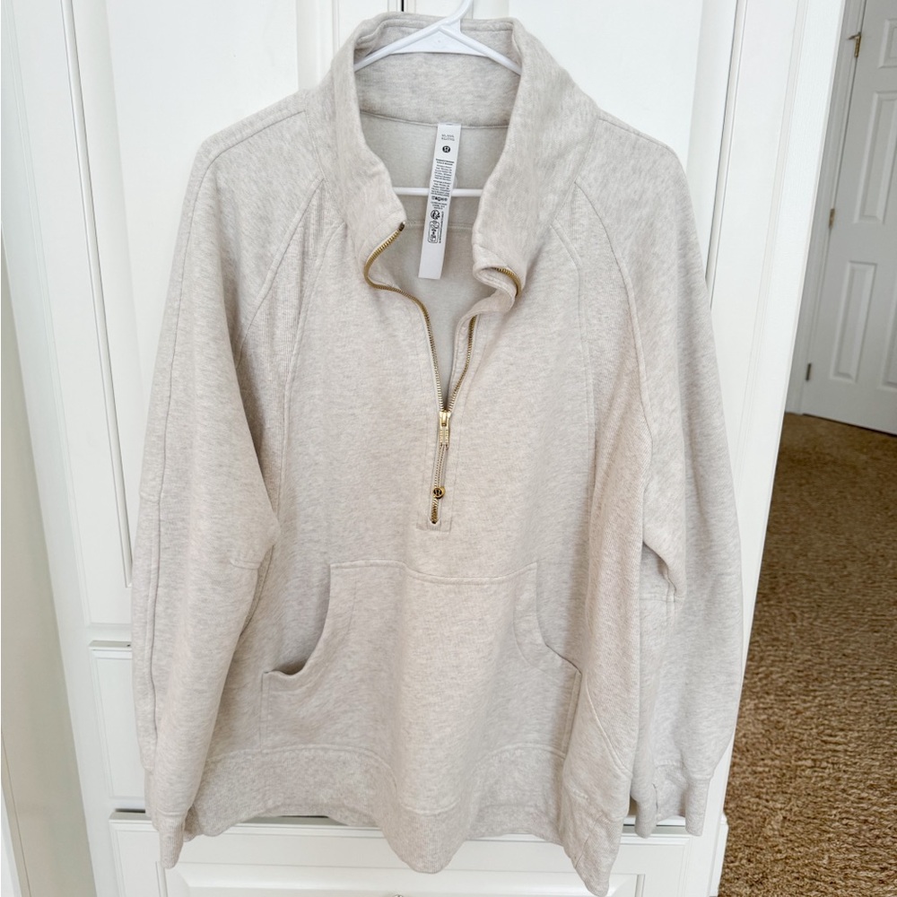 Lululemon Heathered Bone Scuba Half Zip